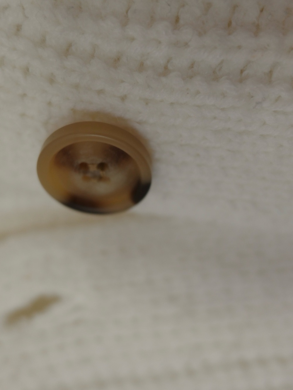Cream Button-Front Ribbed Cardigan Sweater - Picture 2 of 5